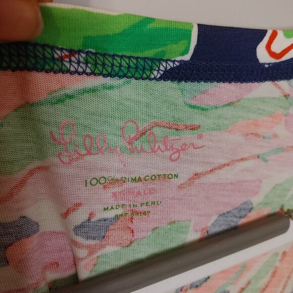 Lilly Pulitzer Size Extra Small XS 100% Pima Cotton Palmetta Dress Vias Print - Picture 5 of 11